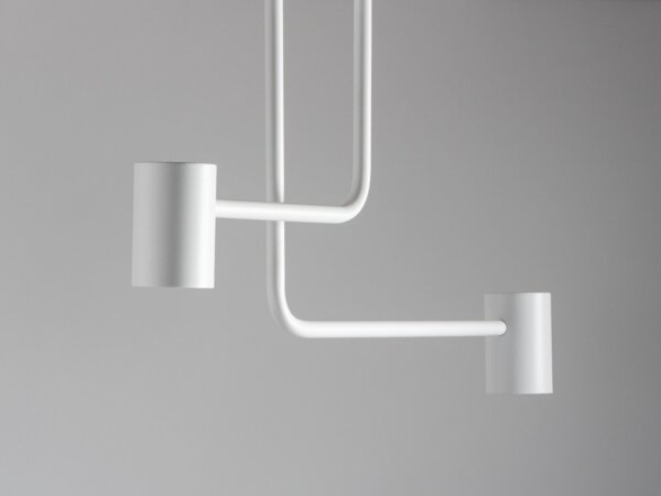 Plafonnier blanc métal GU10 3 flammes accentuées
