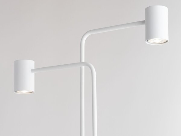 Lampadaire Blanc Métal Lire moderne 162 cm 2 flammes