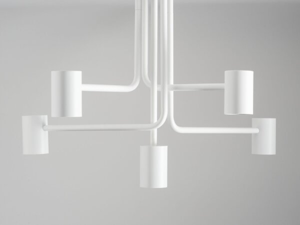 Lampadaire Blanc Métal Lire moderne 162 cm 2 flammes