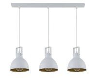 Lampe &agrave; suspendre 3 flammes blanc or L:60 cm...