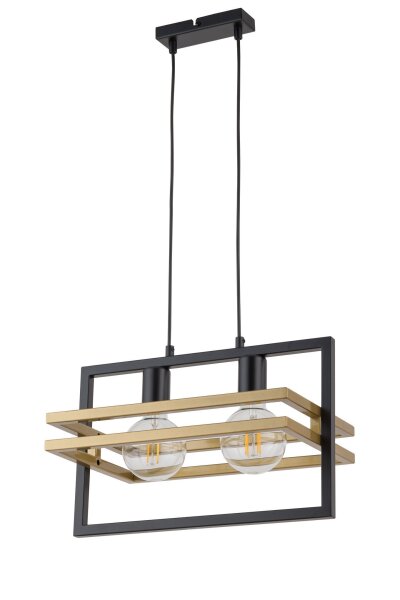 Suspension noire en métal doré jusquà 0,8 m L:40,5 cm