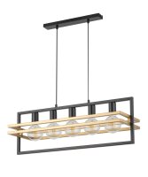 Lampe &agrave; suspendre design or noir E27 5 flammes en...