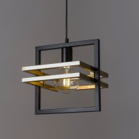 Lampe &agrave; suspendre design noir or m&eacute;tal L:26...