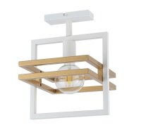 E27 Plafonnier blanc or L:26 cm carr&eacute;