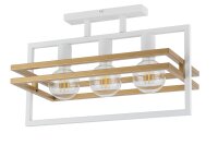 Plafonnier blanc 3 flammes métal L:52 cm E27...