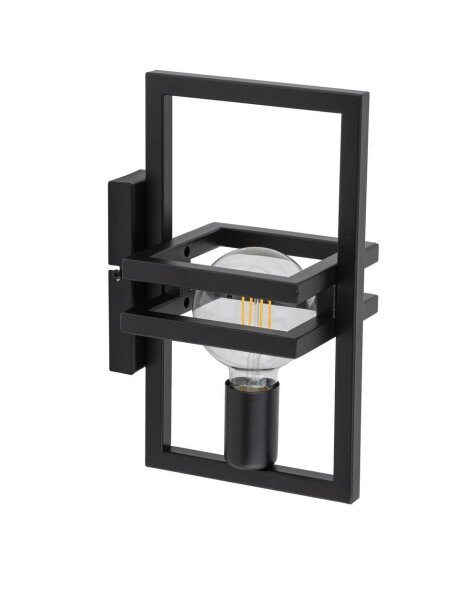 Petite lampe murale métal noir décoratif E27 H:31 cm