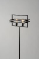 Lampadaire stylé 2 flammes métal noir E27...