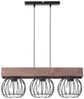 Lampe &agrave; suspendre m&eacute;tal bois E27 3 flammes...