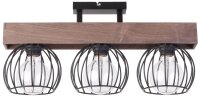 Suspension noire bois m&eacute;tal L:54 cm Multi-flamme