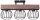 Suspension noire bois m&eacute;tal L:54 cm Multi-flamme
