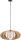 Lampe &agrave; suspendre ronde bois ch&ecirc;ne tissu beige &Oslash;60 cm confortable