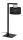 Lampe de table M&eacute;tal Noir Argent Lire 45 cm styl&eacute;
