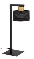 Lampe de table noir or m&eacute;tal liseuse 45 cm E27