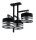 Plafonnier 3 flammes noir argent L:42 cm &eacute;l&eacute;gant