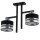 Plafonnier Noir Argent Confortable E27 2 flammes