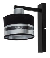 Applique design m&eacute;tal noir argent E27 cosy