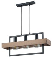Lampe à suspendre en bois Métal noir E27 61...