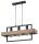 Lampe &agrave; suspendre en bois M&eacute;tal noir E27 61 cm allong&eacute;e