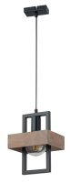 Lampe à suspendre noire métal bois...