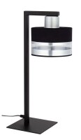 Lampe de chevet noir argenté métal 45 cm...