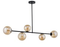 Plafonnier Verre Ambre M&eacute;tal Noir G9 faible...