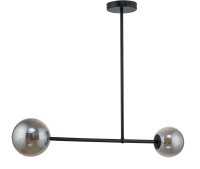 Grand plafonnier &agrave; 2 flammes verre gris L:82 cm G9