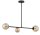 Plafonnier boules m&eacute;tal verre ambre G9 3 flammes