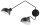 Applique murale moderne métal noir blanc E27 2 flammes