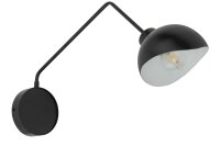 Applique Noir Blanc M&eacute;tal H:30 cm E27 styl&eacute;