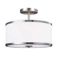 Plafonnier ILVY Chrome Blanc &Oslash;32cm Lampe design
