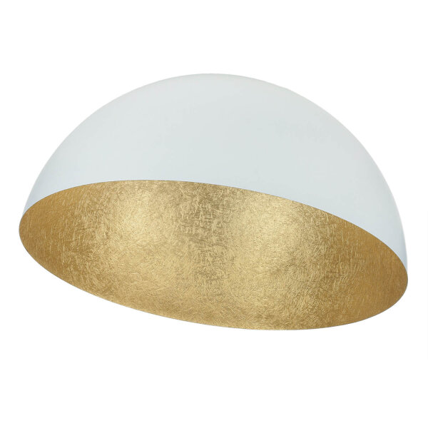 Plafonnier métallique or blanc rond Ø70 cm E27 stylé