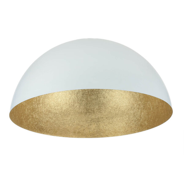 Plafonnier métallique or blanc rond Ø70 cm E27 stylé