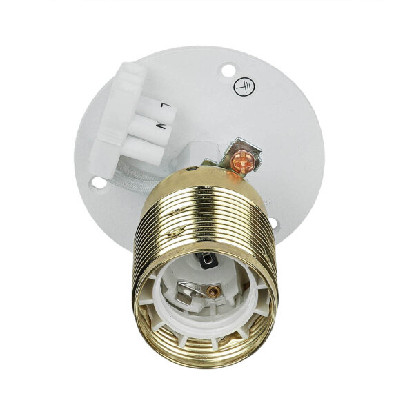 Plafonnier métallique or blanc rond Ø70 cm E27 stylé
