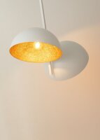 Lampe de plafond blanc or métal L:90 cm E27...
