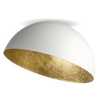 Lampe de plafond blanc or métal Loft rond...