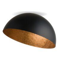 Plafonnier XXL cuivre noir m&eacute;tal &Oslash;90 cm rond