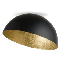 Plafonnier rond m&eacute;tal noir or E27 &Oslash;70 cm Loft