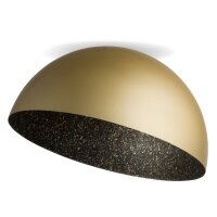 Plafonnier rond m&eacute;tal noir or E27 &Oslash;35 cm