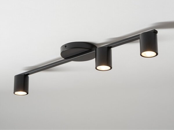 Plafonnier noir Cylindre GU10 3 flammes 70 cm de diamètre