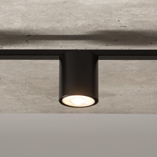 Plafonnier noir Cylindre GU10 3 flammes 70 cm de diamètre