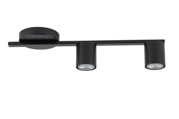 Plafonnier GU10 noir métal 46 cm long 2 flammes