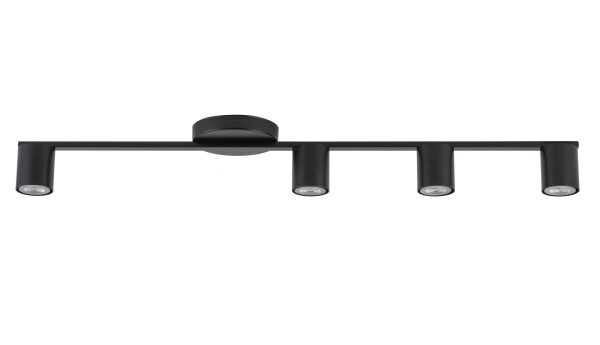 Plafonnier moderne noir métal GU10 90 cm de long