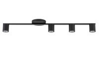 Plafonnier moderne noir m&eacute;tal GU10 90 cm de long
