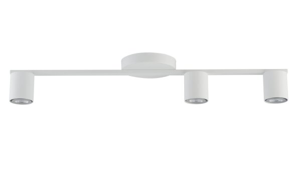 Plafonnier GU10 3 flammes métal blanc 70 cm de long