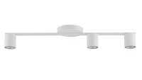 Plafonnier GU10 3 flammes m&eacute;tal blanc 70 cm de long