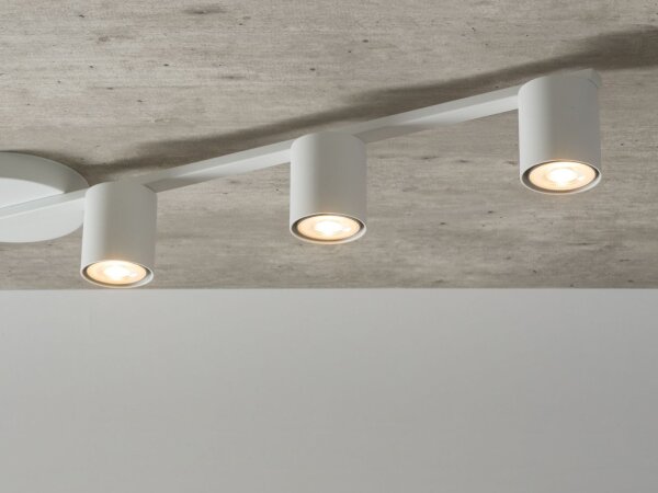 Plafonnier blanc Blanc Métal GU10 110 cm allongé