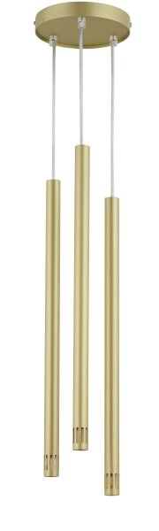Suspension dorée métal cylindre G9 multi-flamme