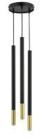 Suspension laiton noir or G9 16 cm 3 flammes