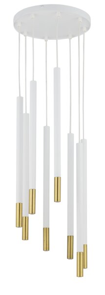 Lampe à suspendre moderne or blanc laiton G9 Ø30 cm ronde