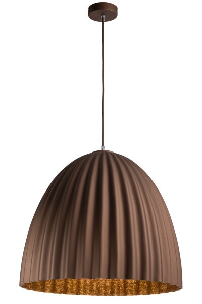 Lampe à suspendre brune métal Loft E27 Ø50 cm rond décoratif
